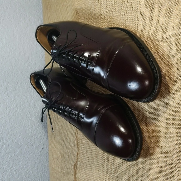 Johnston & Murphy Melton Cap Toe Leather Oxfords Mens Sz 13, Burgundy - Picture 1 of 9